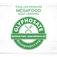 Étiquette de rayon MegaFood sans résidus de glyphosate-Français-ea