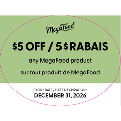 MegaFood $5 off line drive - Bilingual (20 coupons per book) - ea - M9632