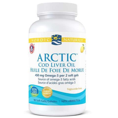 Huile de foie de morue arctique en gélules de citron-90 unités
